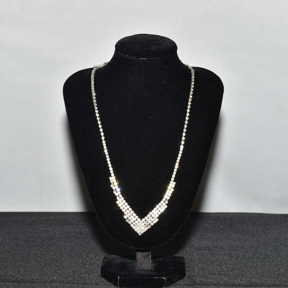 Rhinestones Silver Necklace